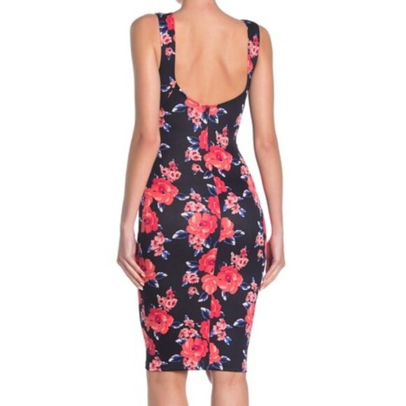 Love...Ady Printed Bodycon Dress Multicolor Floral - Picture 2 of 3